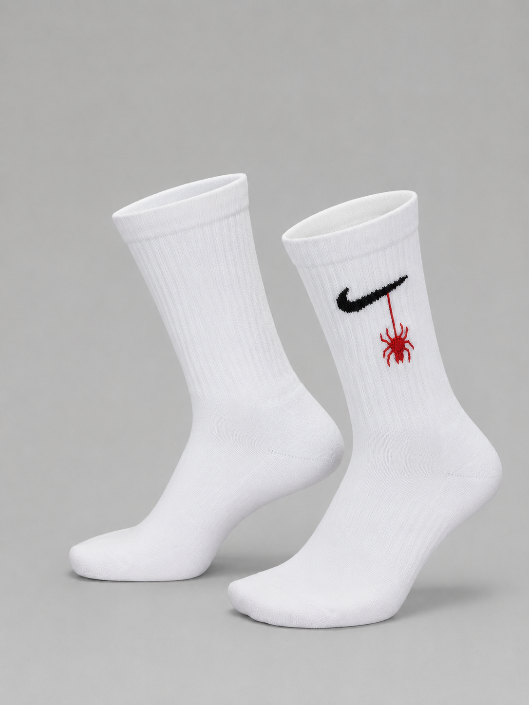 Red Spider Embroidered Socks